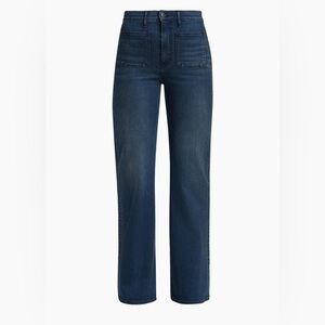 Veronica Beard High-Rise Straight Jeans in Dark Indigo